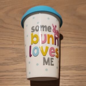 Colorful Ceramic Bunny Themed Cup with Silicone Lid!